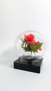 Vintage Glass Terrarium with Flowers