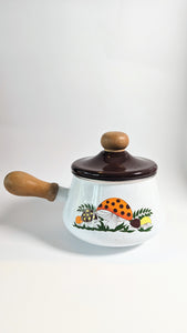 Vintage Mushroom Enamel Pot