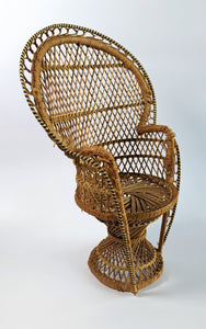 Vintage Mini Peacock Chair Plant Stand