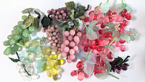 Vintage Polished Stone and Glass Grapes