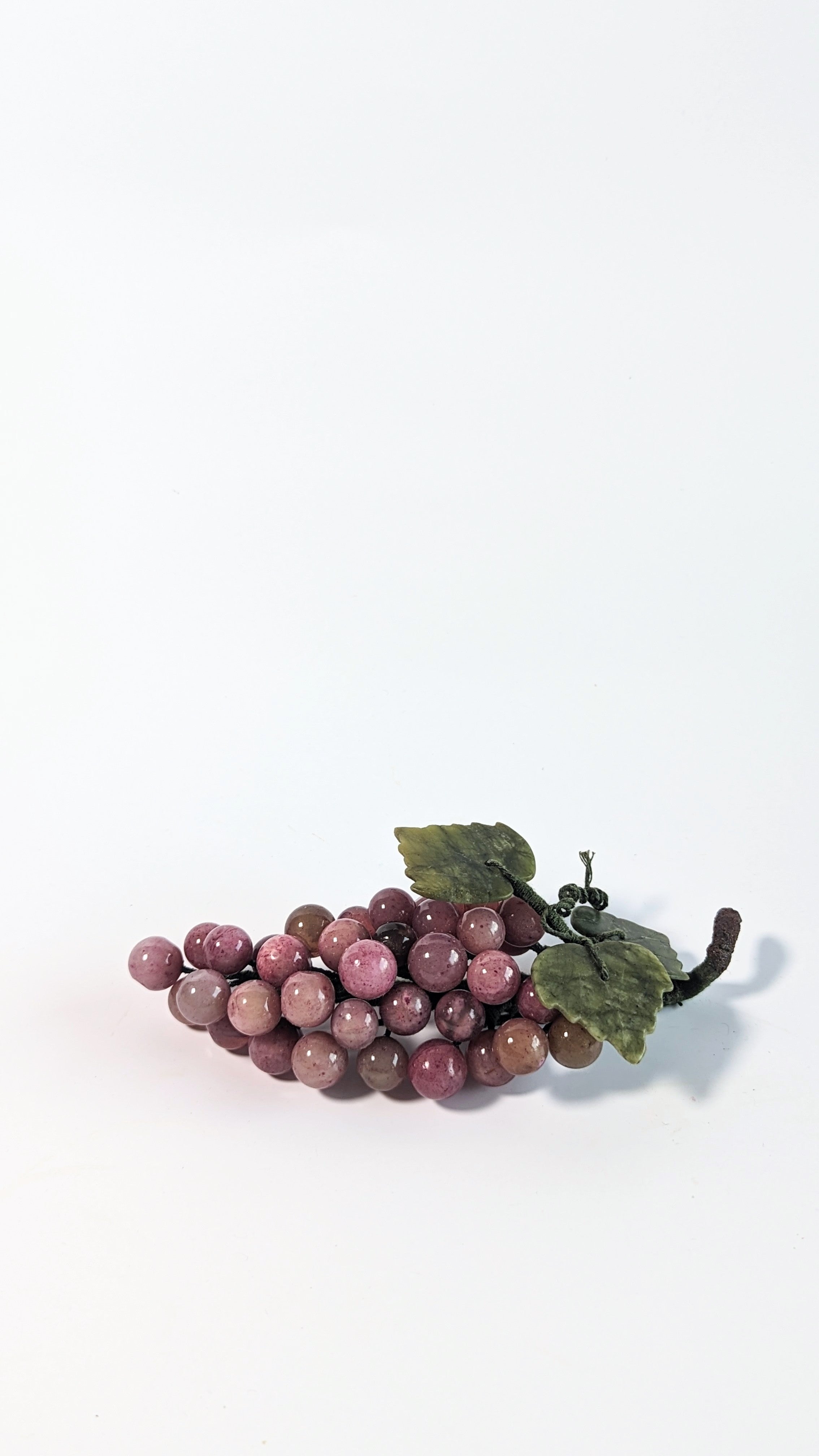 Vintage Polished Stone and Glass Grapes