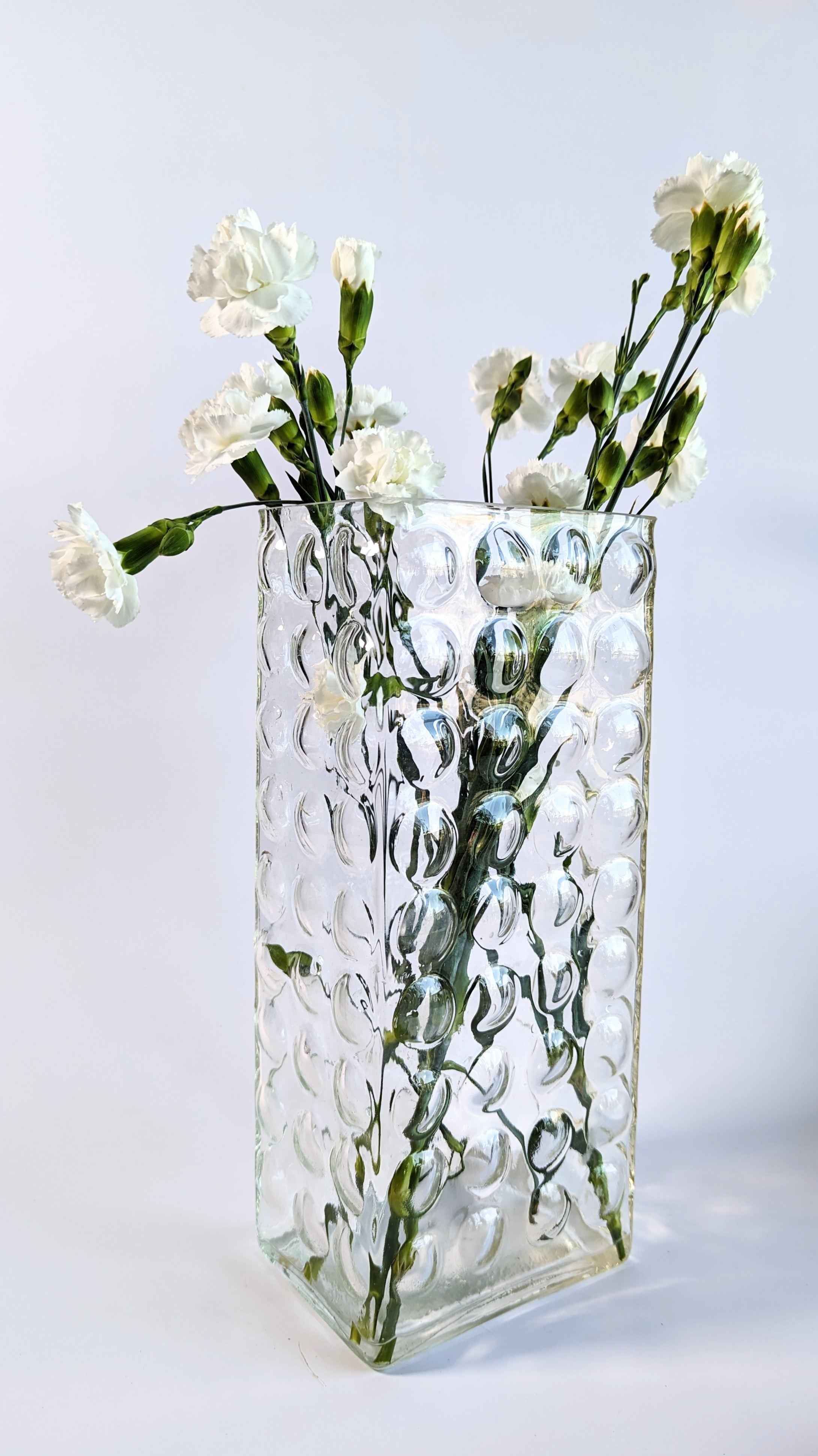 Vintage Bubble Glass Block Vase