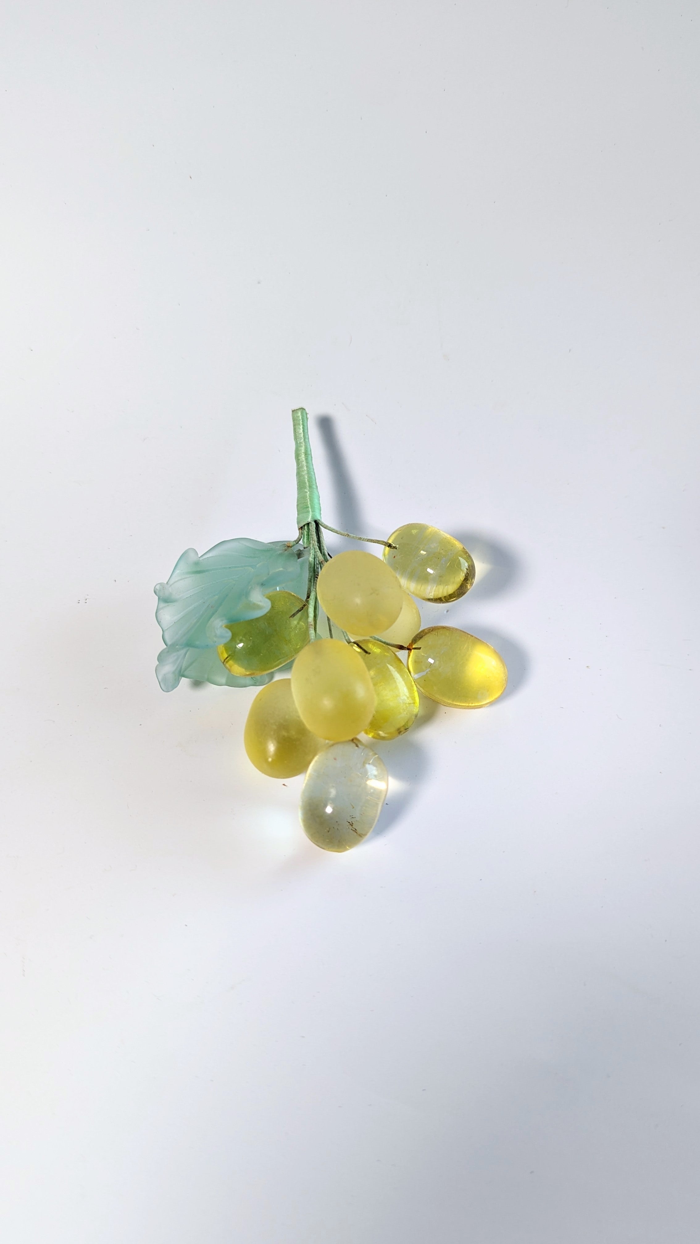 Vintage Polished Stone and Glass Grapes
