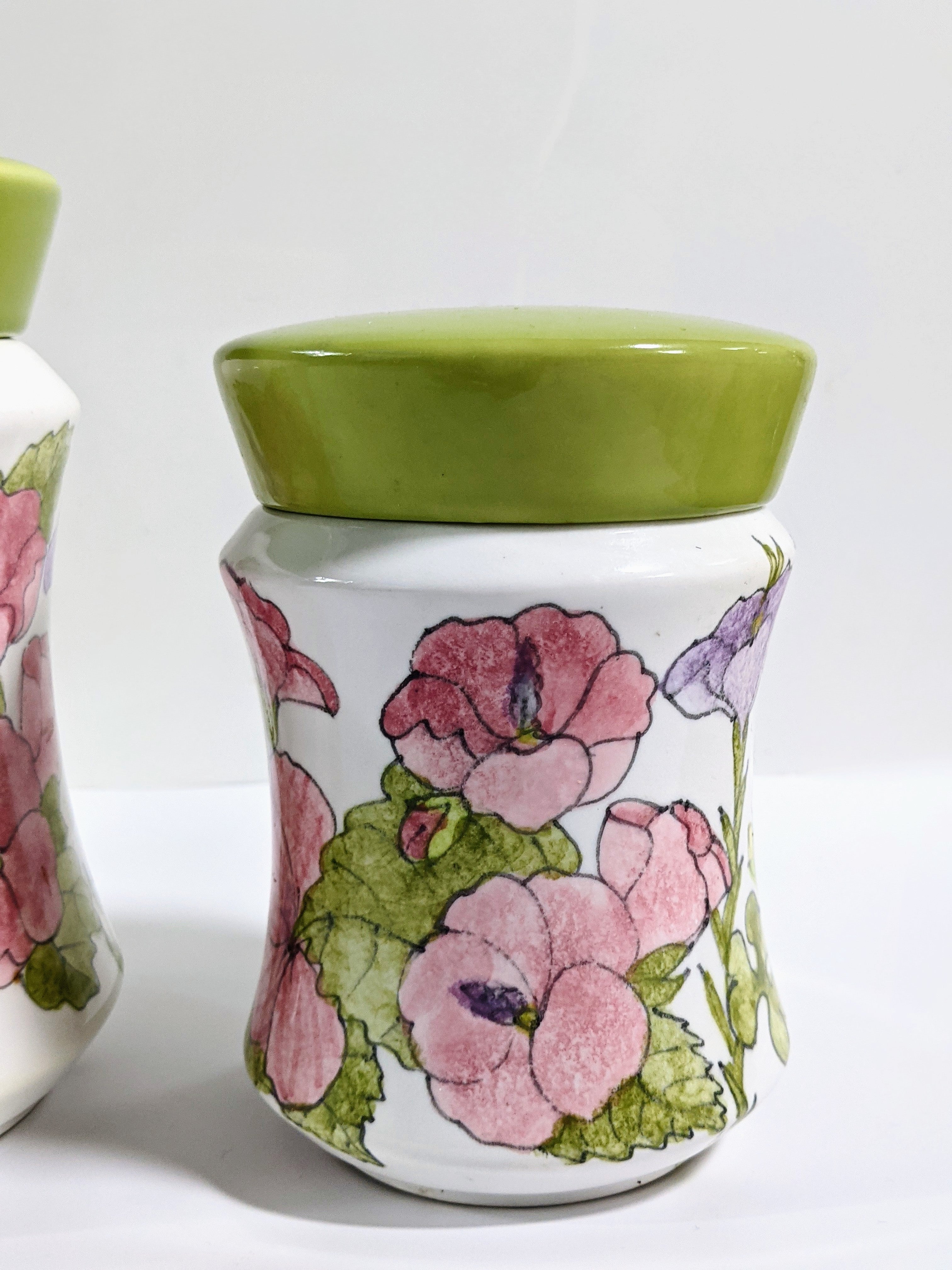 Vintage Ernestine Salerno Floral Kitchen Cannister Set