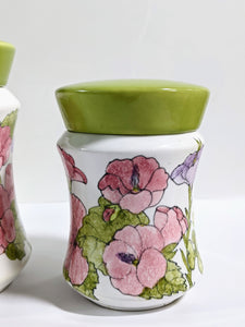 Vintage Ernestine Salerno Floral Kitchen Cannister Set