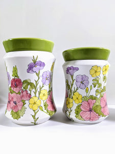 Vintage Ernestine Salerno Floral Kitchen Cannister Set