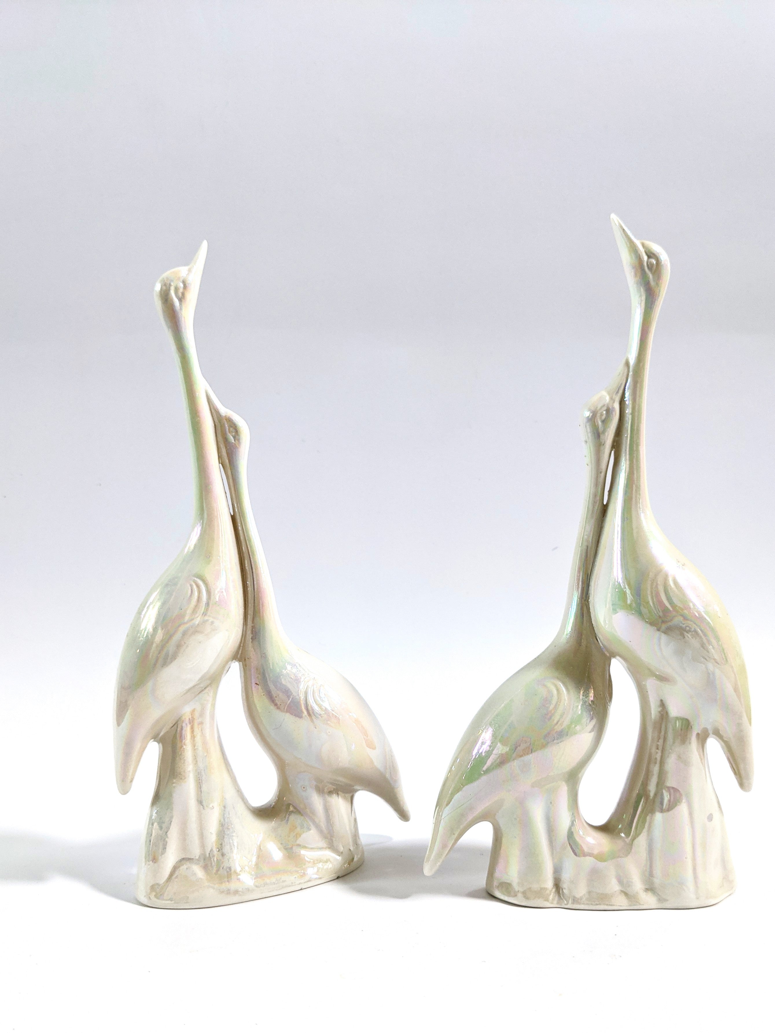 Iridescent Ceramic Cranes