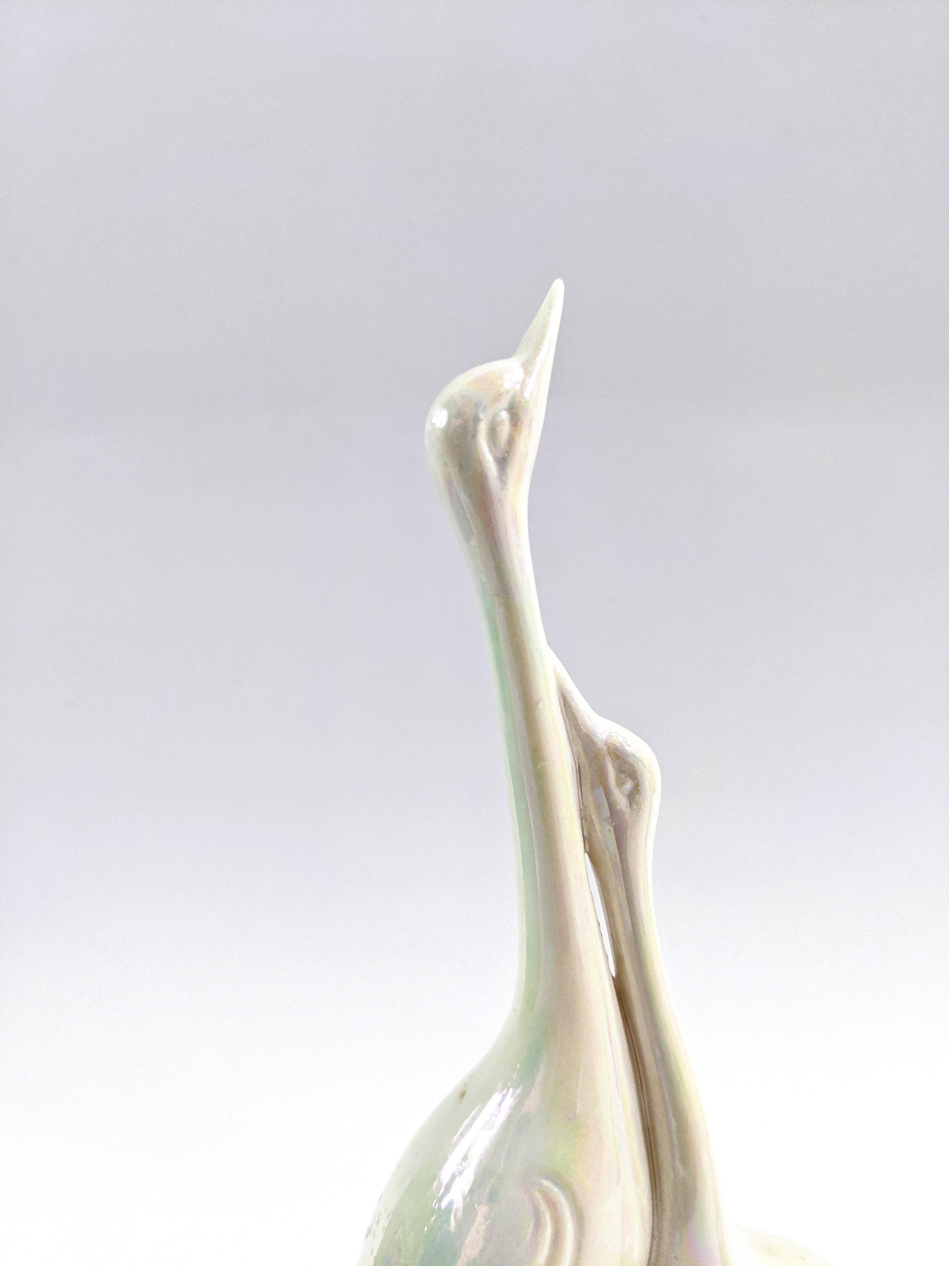 Iridescent Ceramic Cranes