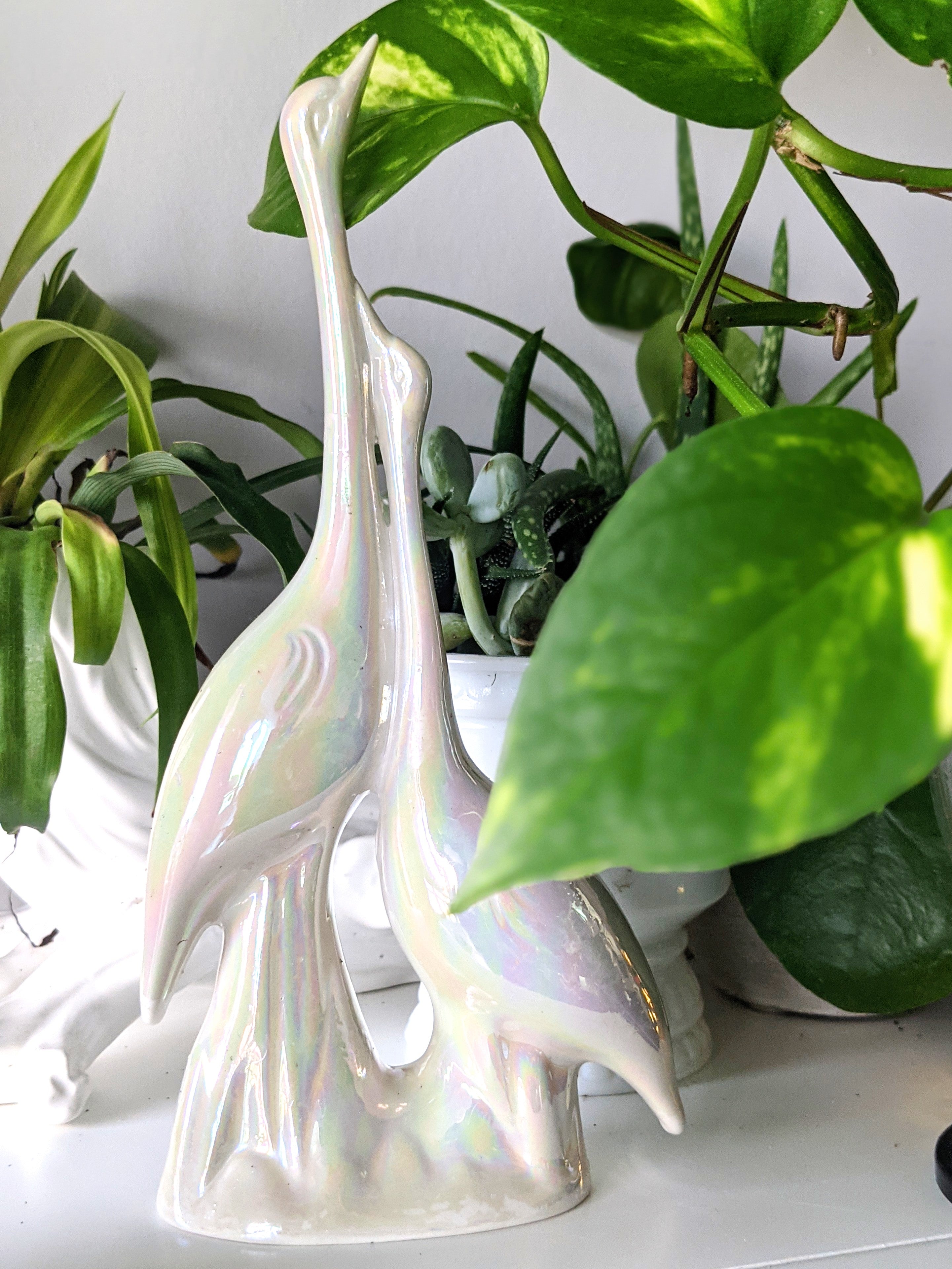 Iridescent Ceramic Cranes