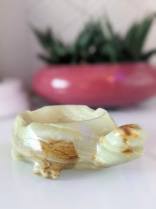 Vintage Onyx Turtle Ashtray