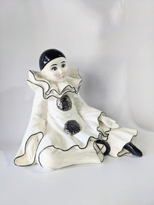 Large Vintage Pierrot Ceramic Clown Statue