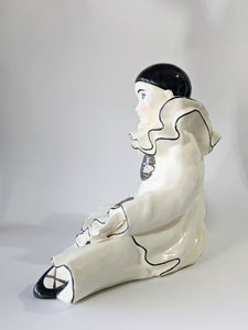 Large Vintage Pierrot Ceramic Clown Statue