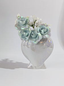 Vintage Iridescent Ceramic Heart Vase