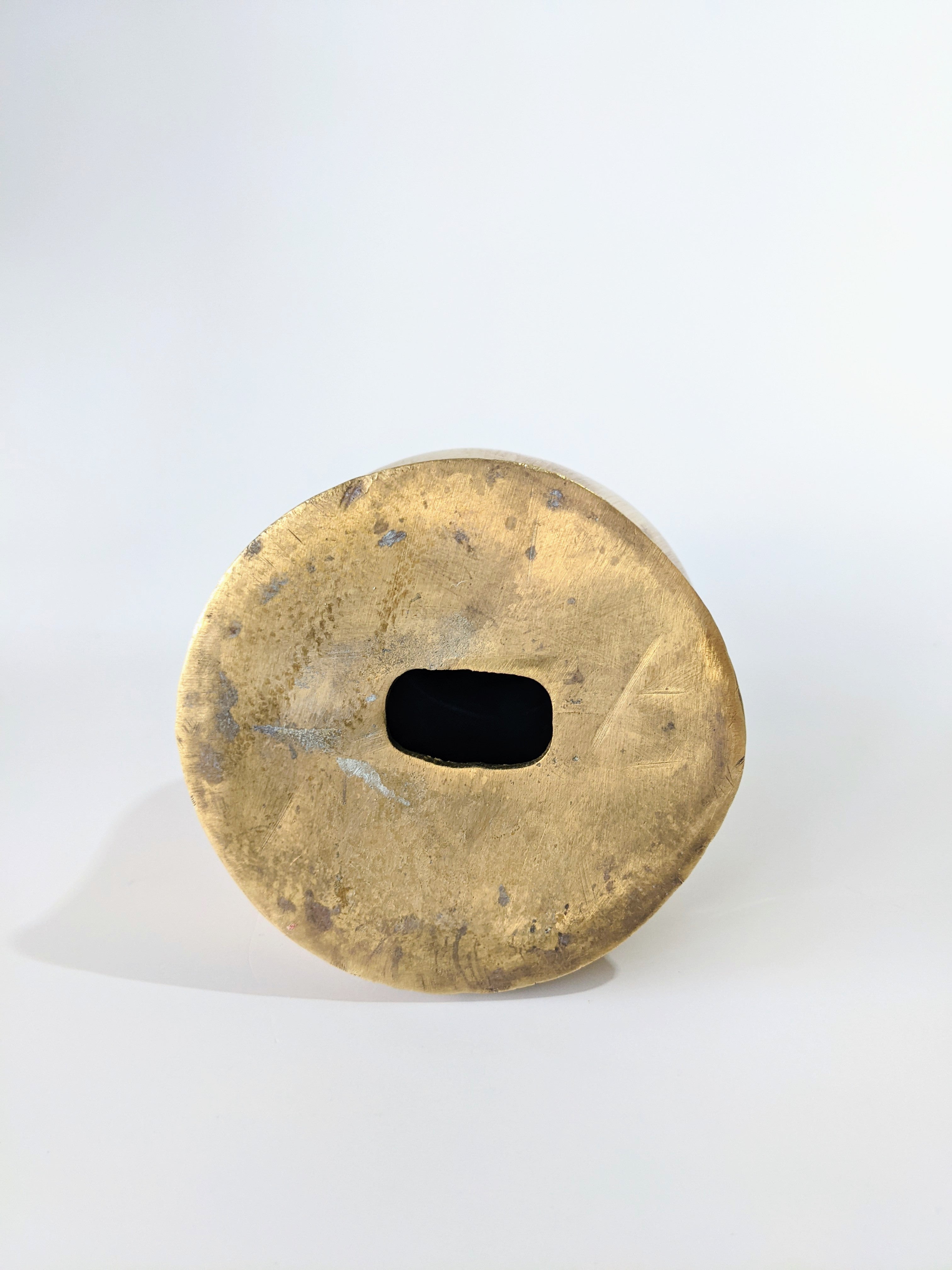 Brass Fat Cat Coin Bank