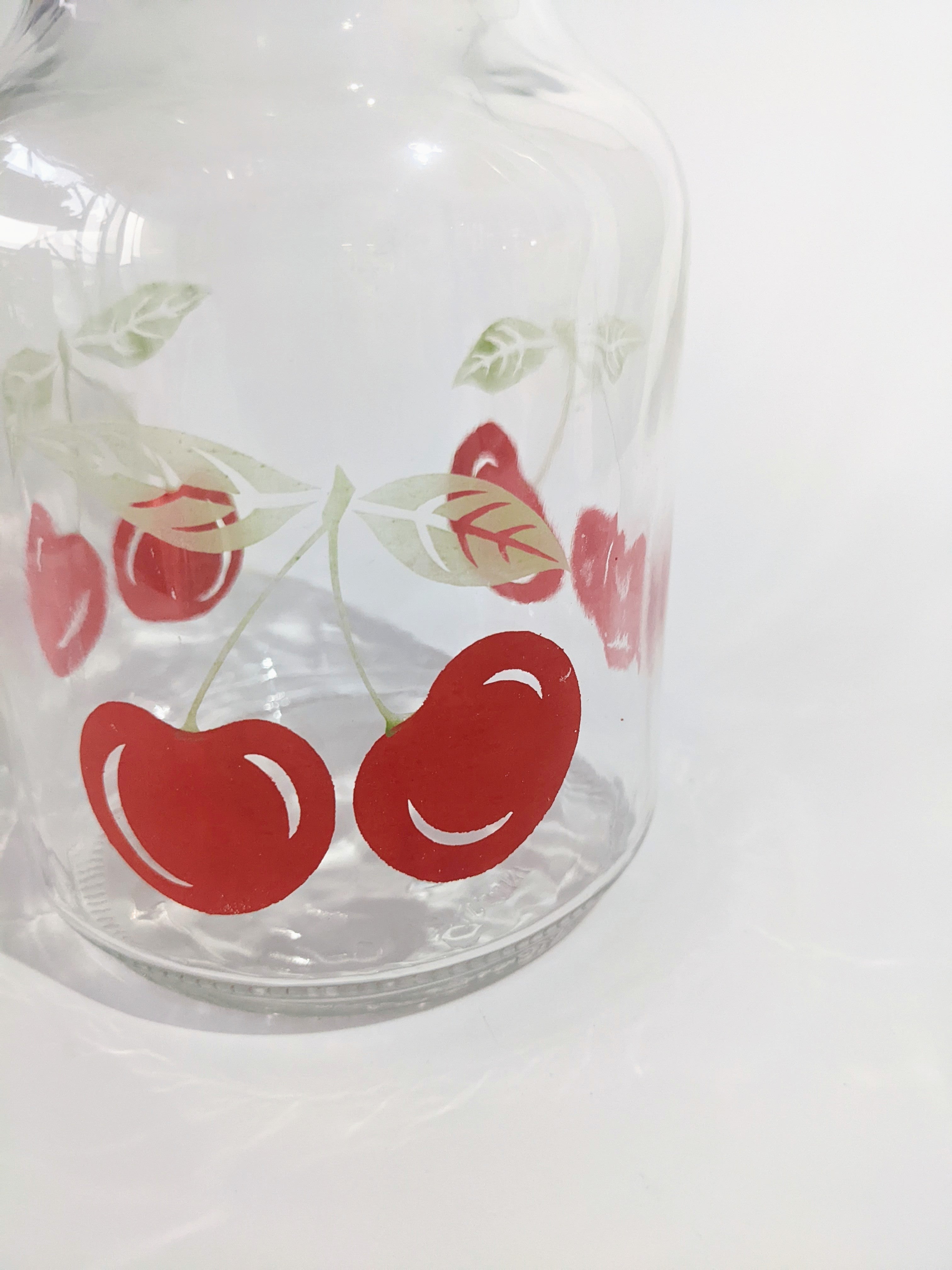 Vintage Glass Cherry Carafe