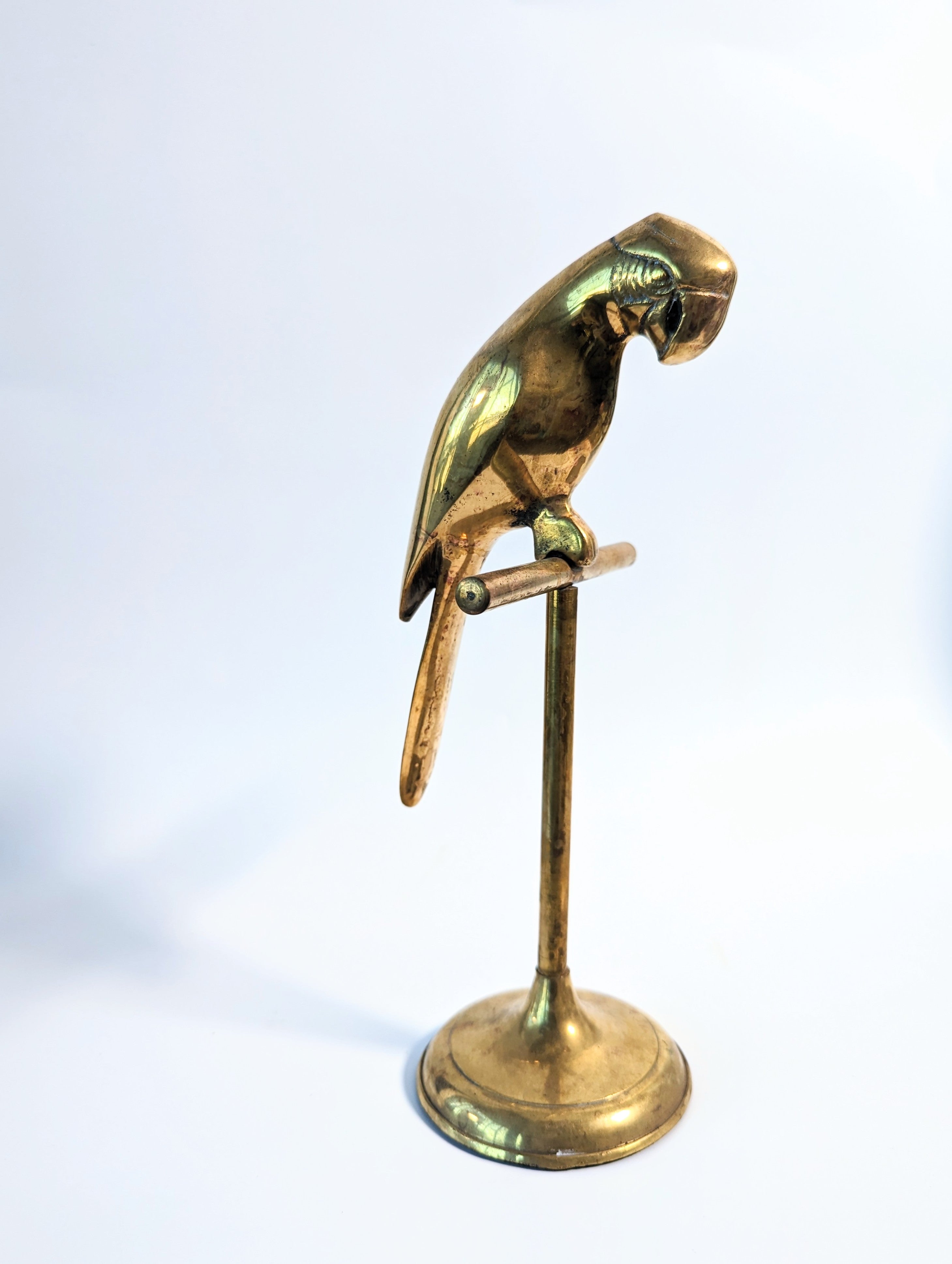 Vintage Brass Parrot Stand