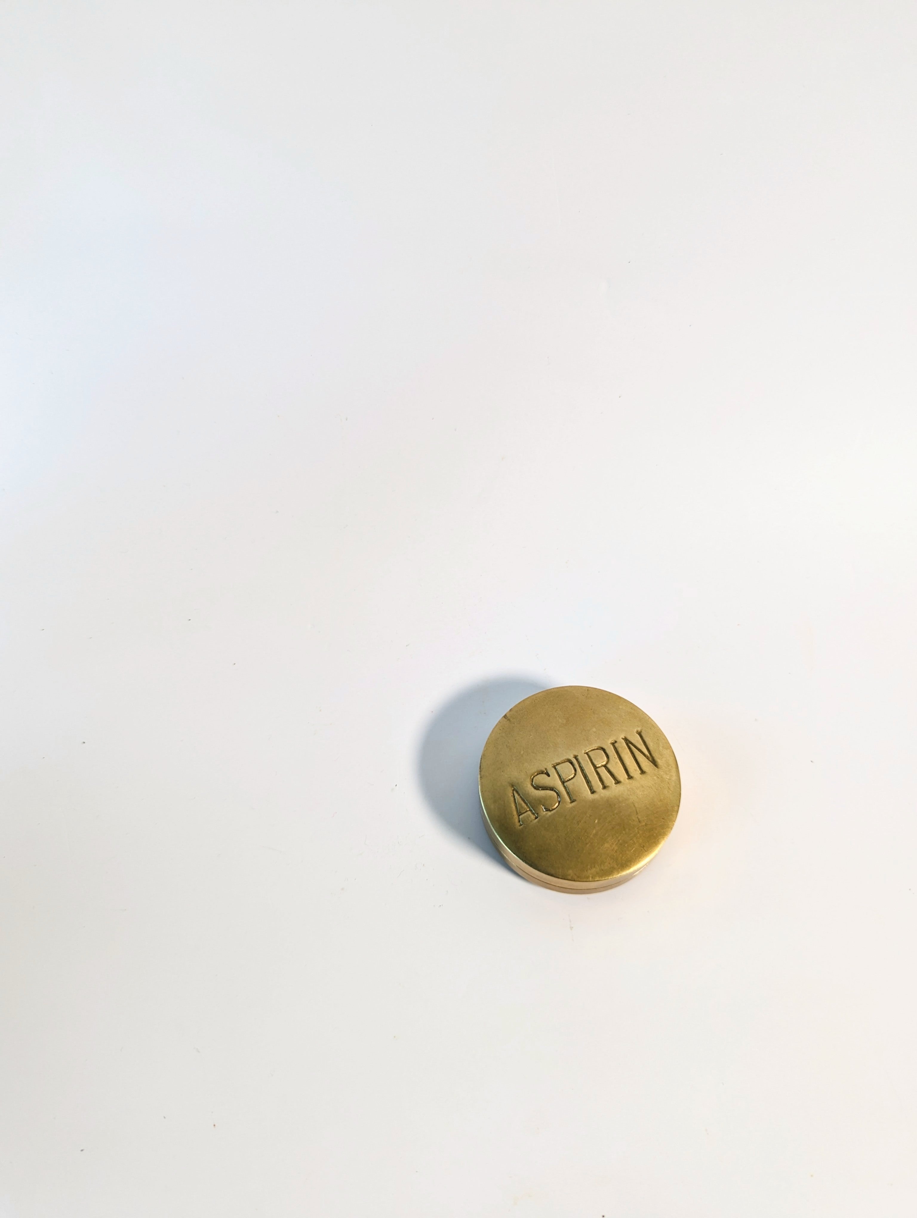Vintage Brass Aspirin Pillbox