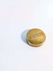 Vintage Brass Aspirin Pillbox