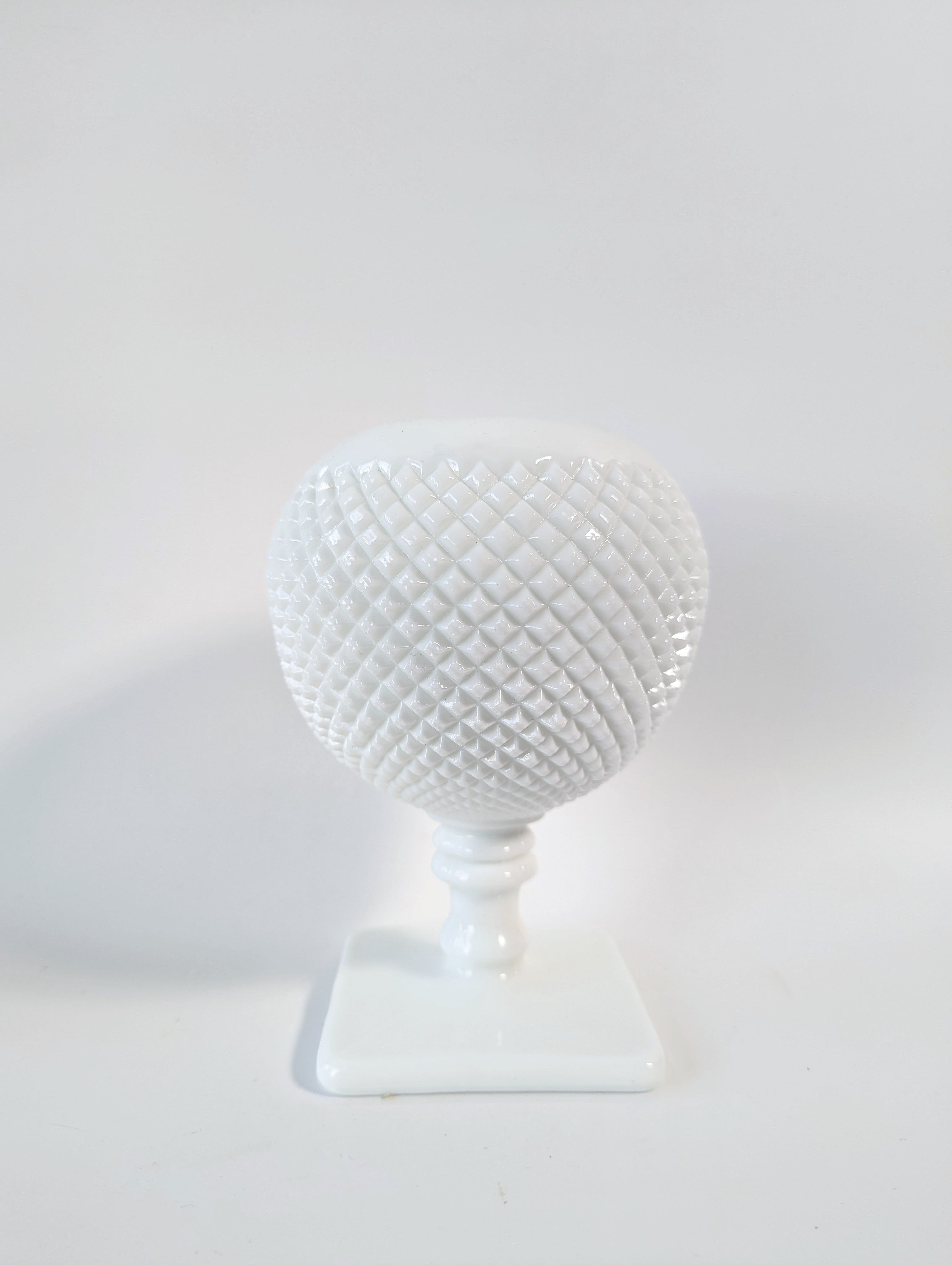 Vintage Milk Glass Ball Vase