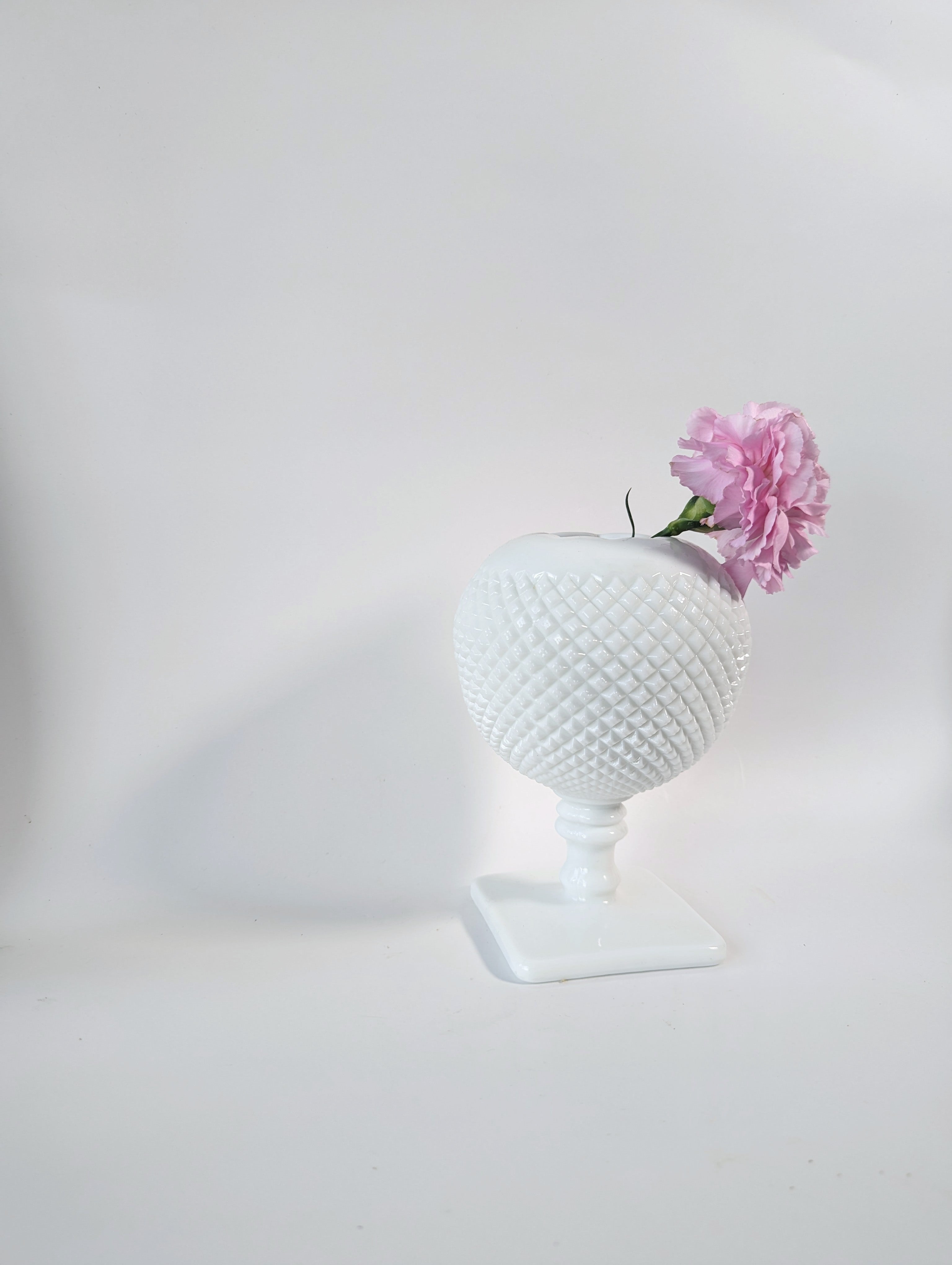 Vintage Milk Glass Ball Vase