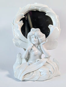 Vintage Fitz and Floyd Ceramic Fairy Vanity Mirror