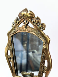 Art Nouveau Vintage Brass Vanity Mirror