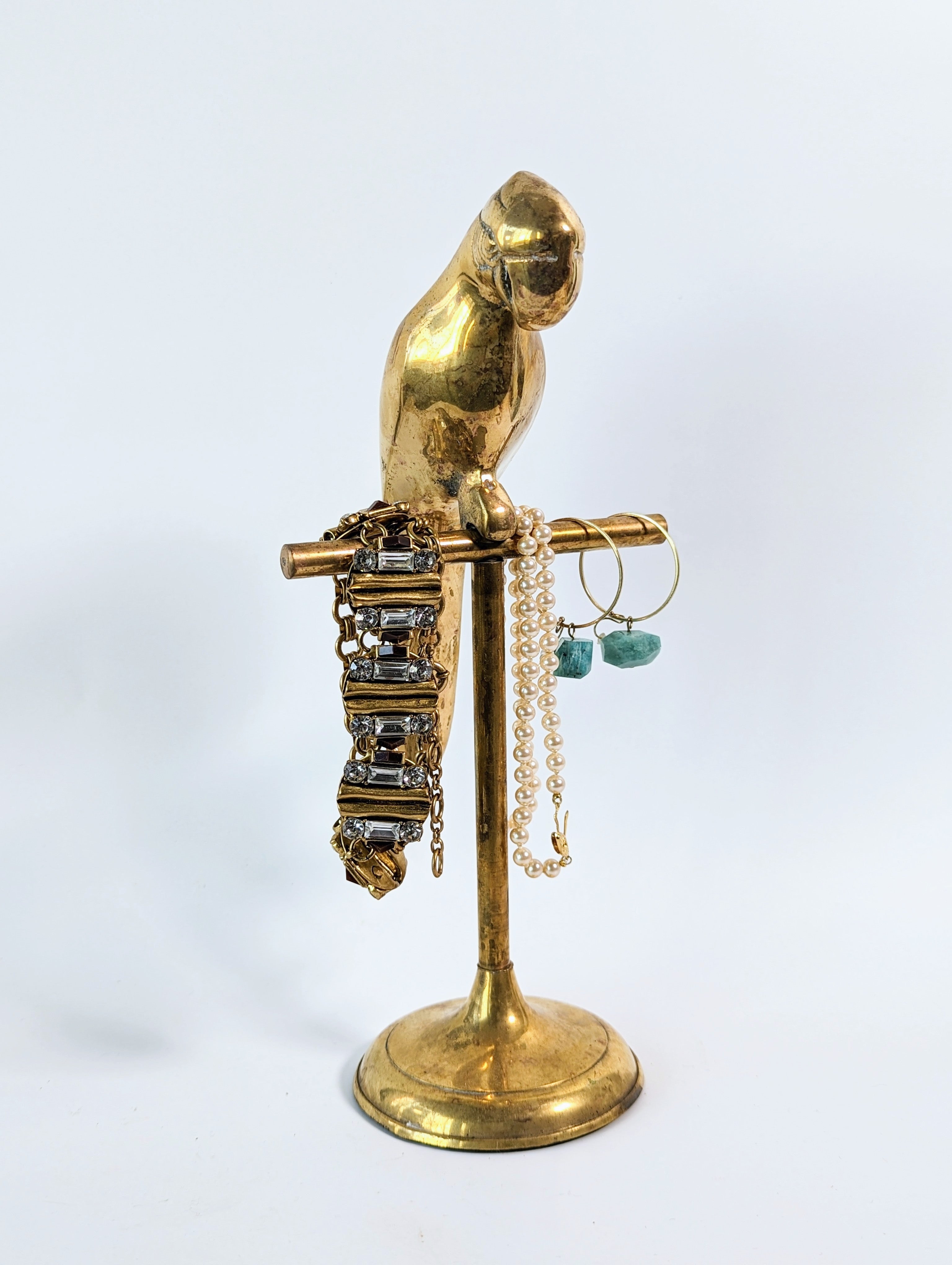 Vintage Brass Parrot Stand