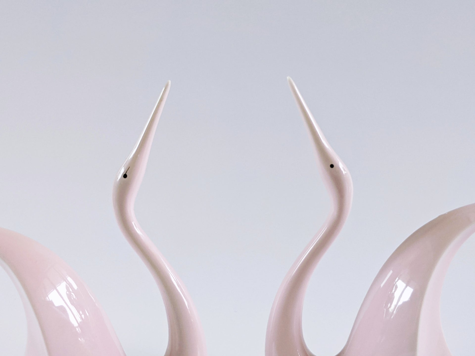 Vintage Pink Ceramic Crane Decor
