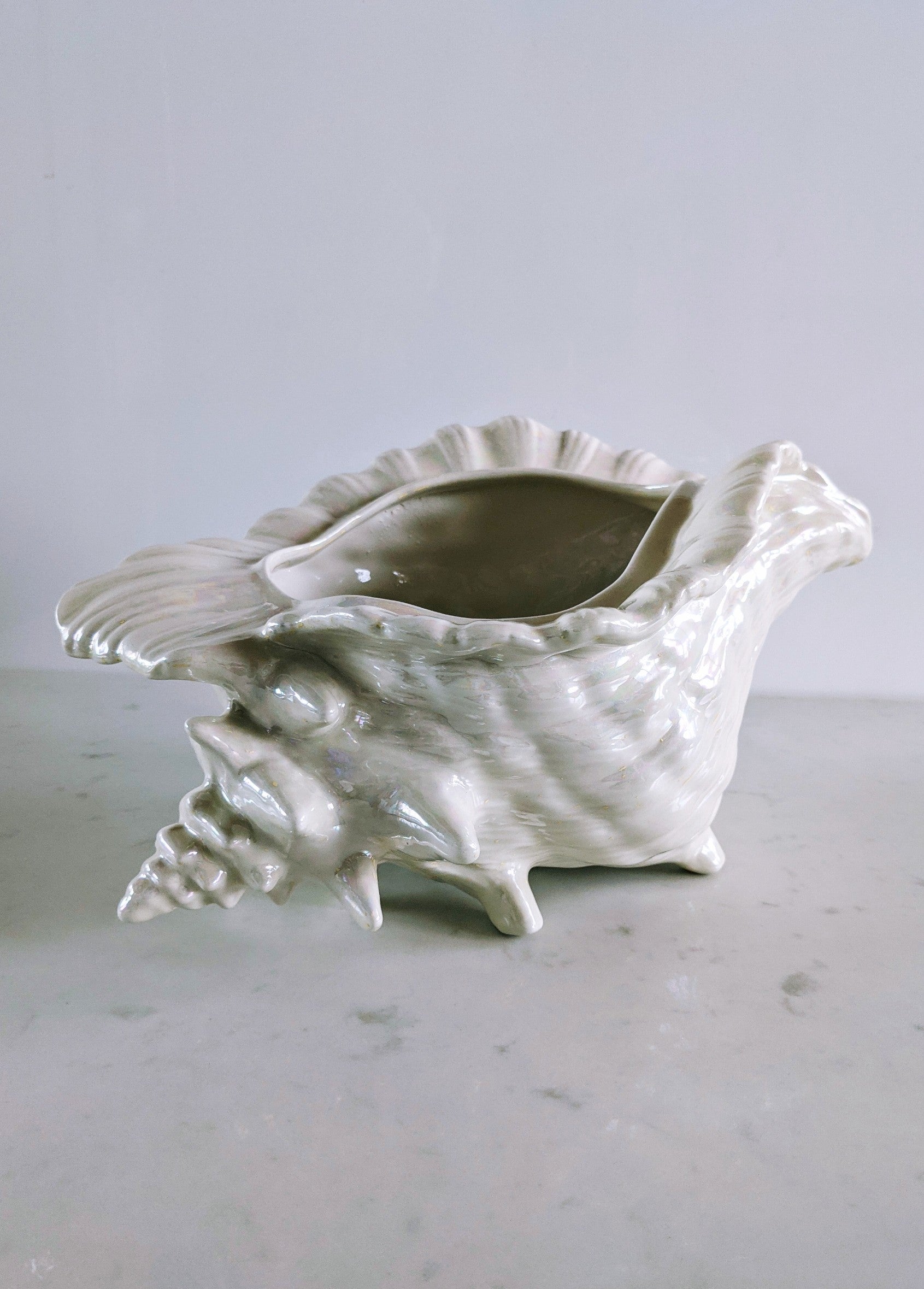 Vintage Iridescent Shell Planter