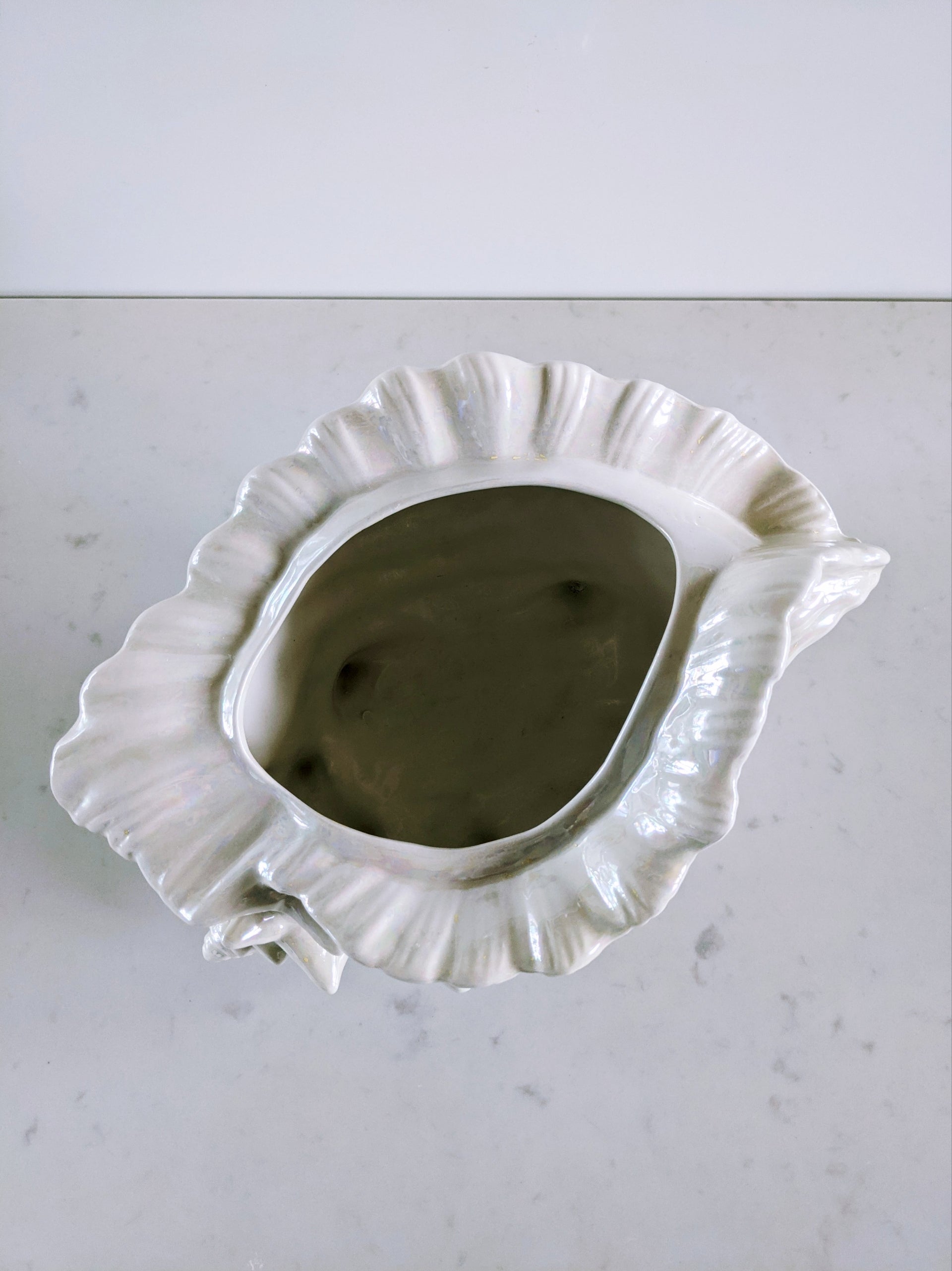Vintage Iridescent Shell Planter