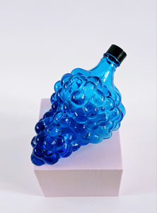 Vintage French Cluster Grapes Glass Bottle